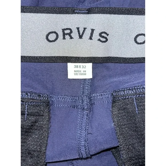 ORVIS Mens Navy Blue Stretch Water Repellent Cargo Pants 38x30 1/2" - Picture 4 of 6